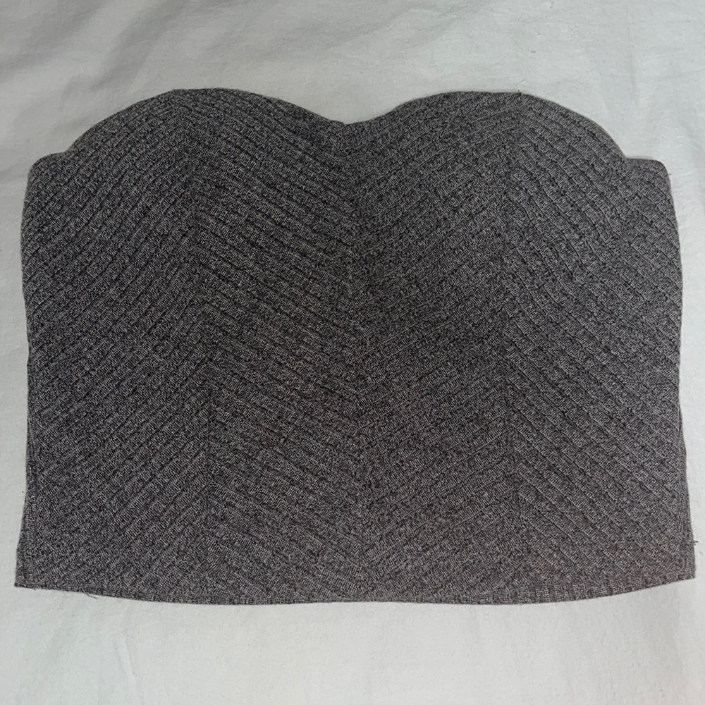 Grey Strapless Crop Top